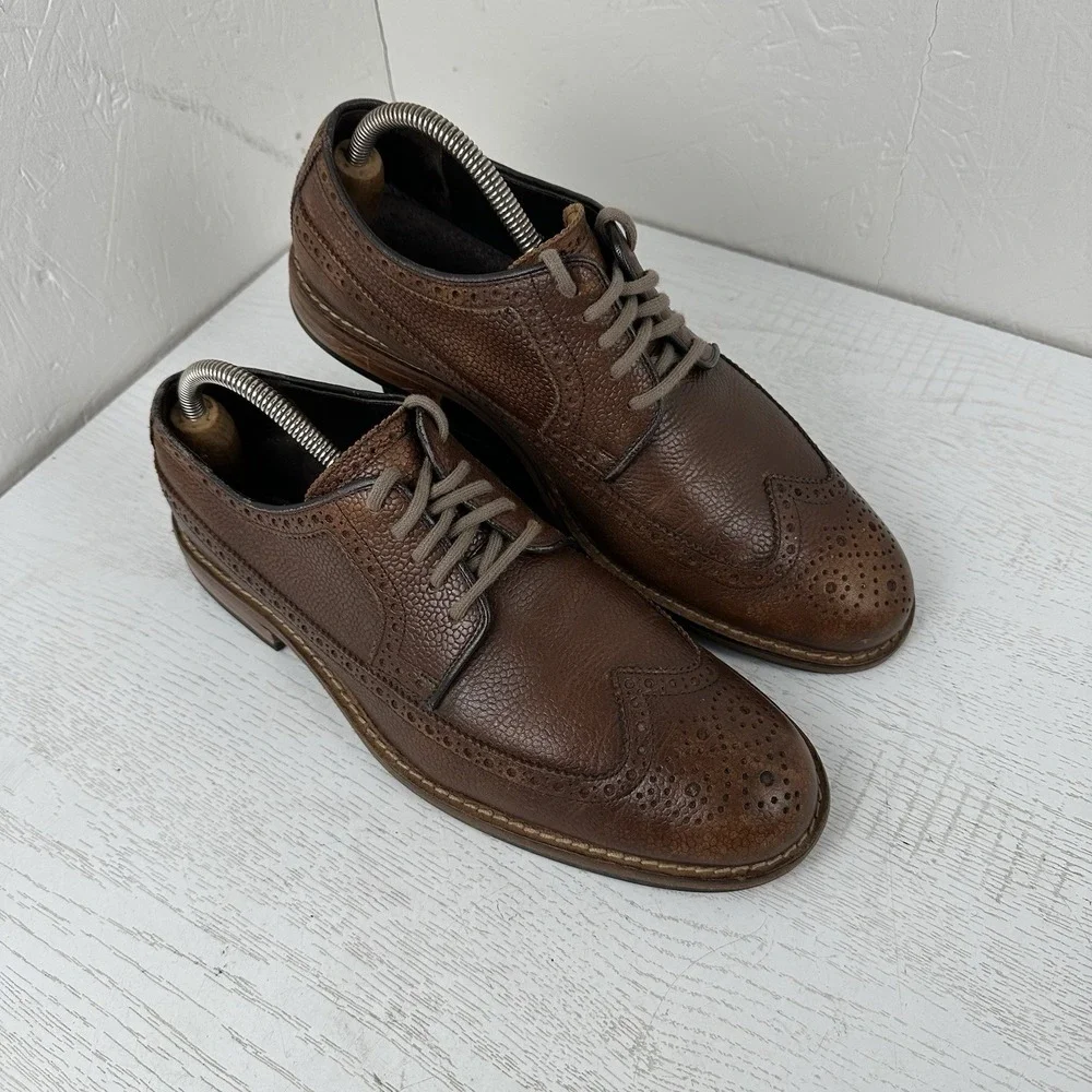 Cole‎ Haan Cambridge Leather Wingtip Brogue Dress Shoes Men's 10 Brown C11064